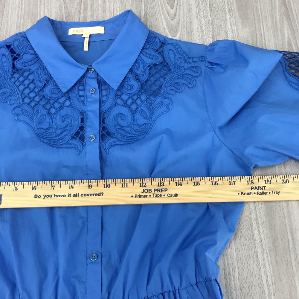 Maje Royal Blue Embroidered Mini Dress - Picture 13 of 17